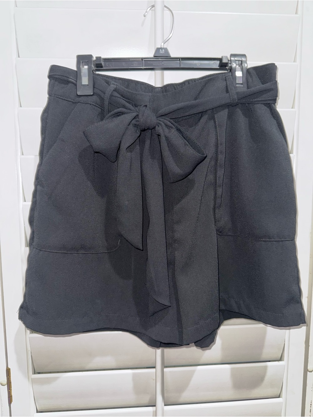 Black Tie-Waist Shorts